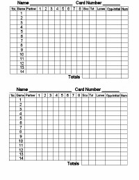 Tally Score Sheet for Progressive Games